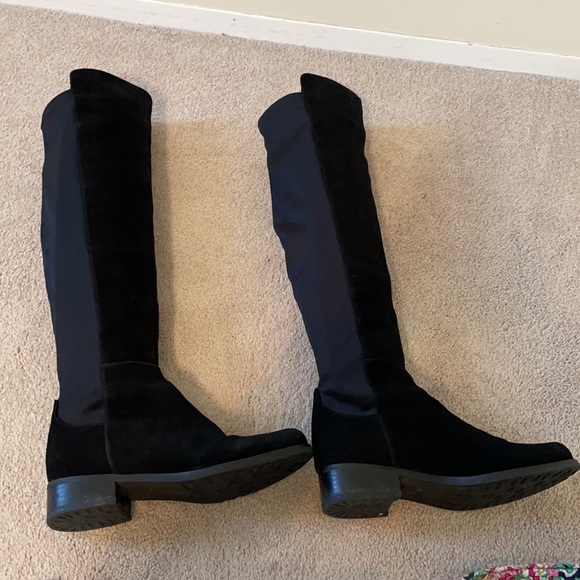 Black suede over the knee boots - Picture 7 of 7